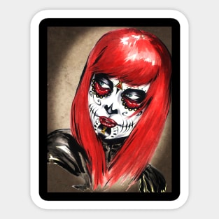 Day Of The Dead Black Widow Sticker